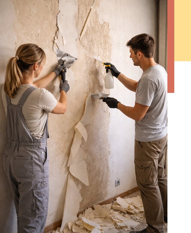 Снятие старых обоев в Димитровграде от 5409 руб. под ключ недорого | ОТДЕЛОЧНИК-Дмт