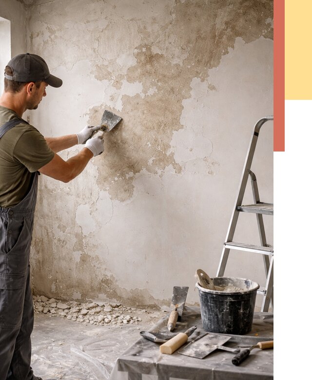 Снятие старой шпаклевки в Димитровграде от 1906 руб. — быстро и недорого | ОТДЕЛОЧНИК-Дмт