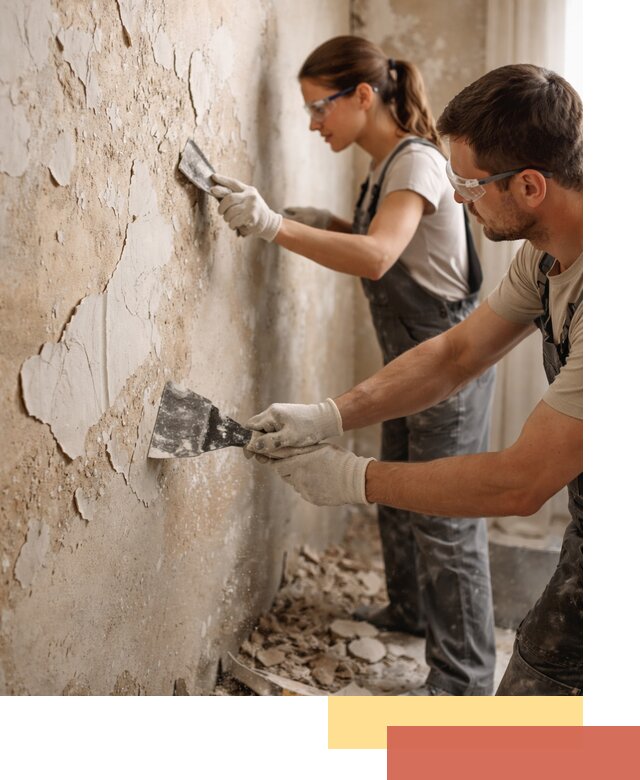 Снятие старой шпаклевки и подготовка поверхностей в Димитровграде