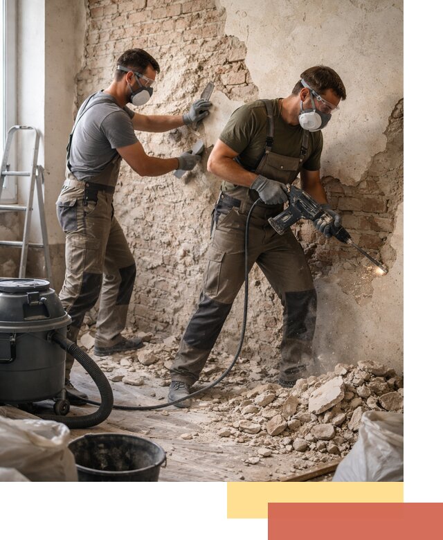 Демонтаж штукатурки со стен в Димитровграде быстро и аккуратно