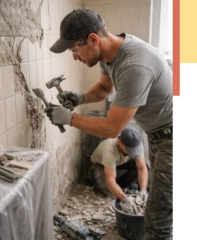 Демонтаж плитки со стен в Димитровграде от 876 руб. — быстро и недорого | ОТДЕЛОЧНИК-Дмт