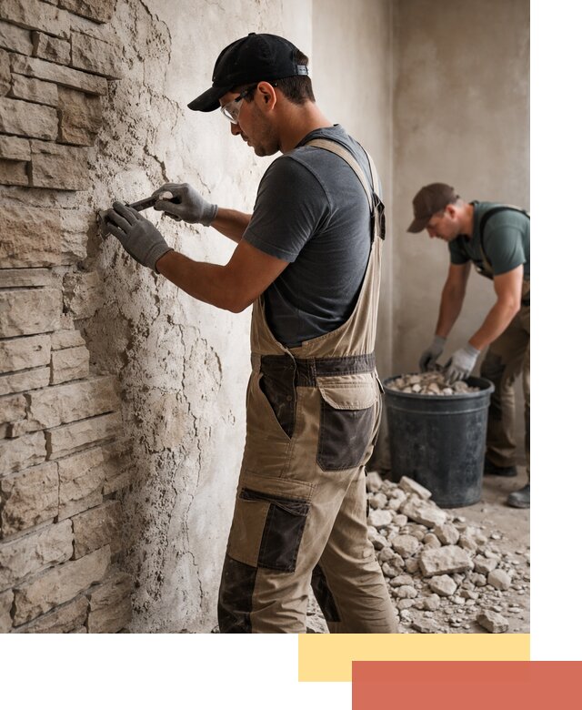 Демонтаж декоративного камня в Димитровграде профессионально и безопасно