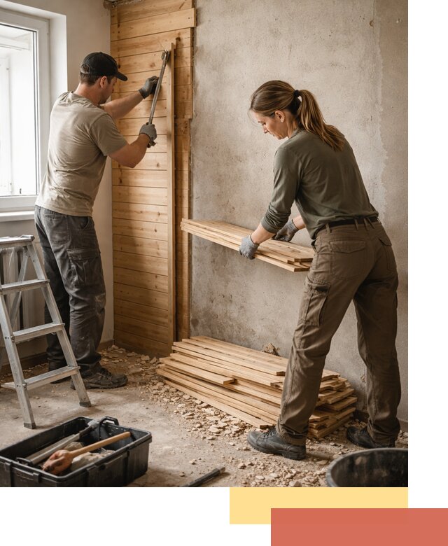 Демонтаж вагонки со стен в Димитровграде — профессиональный демонтаж