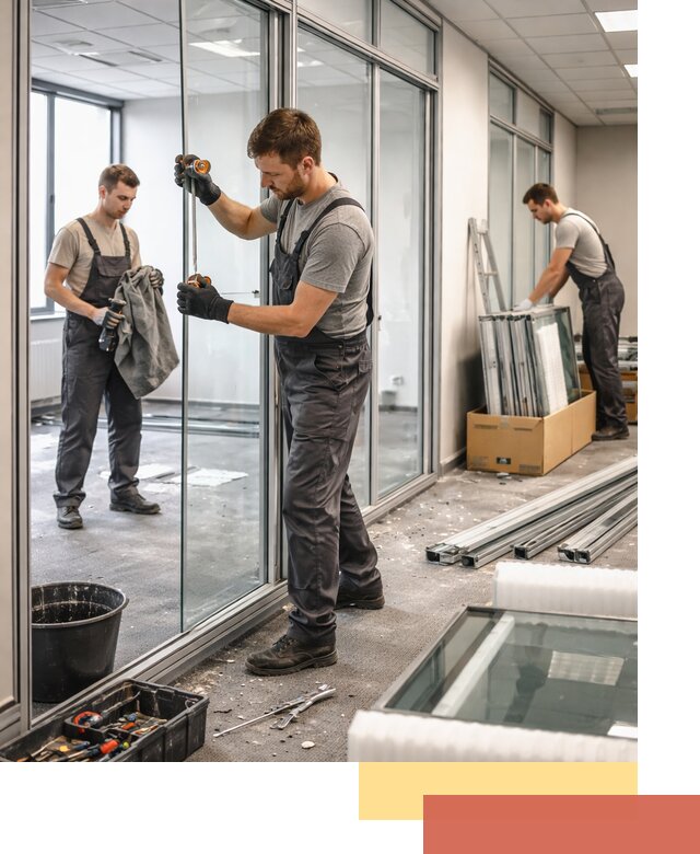 Демонтаж стеклянных перегородок в Димитровграде быстро и безопасно