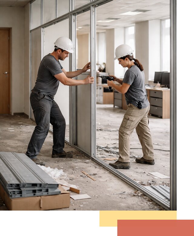 Демонтаж алюминиевых перегородок в Димитровграде быстро и аккуратно