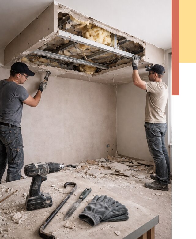 Демонтаж короба из гипсокартона в Димитровграде от 1566 руб. — быстро и недорого | ОТДЕЛОЧНИК-Дмт