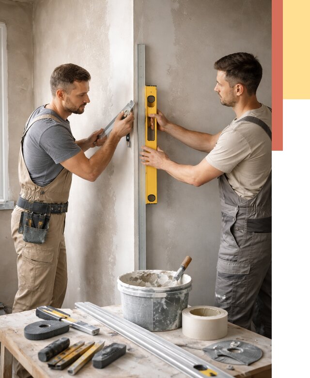 Выведение углов стен в Димитровграде от 1906 руб. быстро и недорого | ОТДЕЛОЧНИК-Дмт