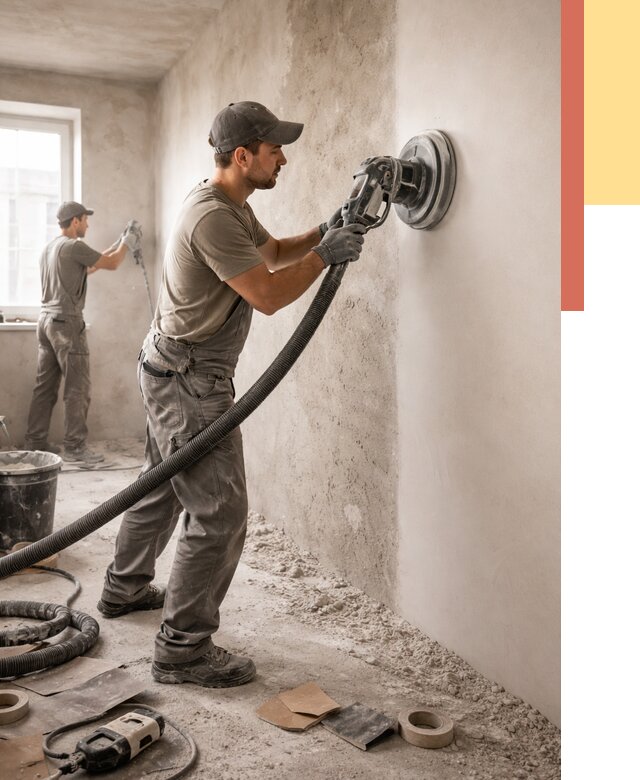 Шлифовка стен в Димитровграде от 1236 руб/м2 — быстро и недорого | ОТДЕЛОЧНИК-Дмт