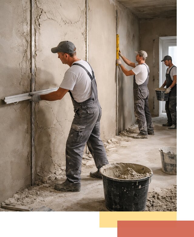 Штукатурка стен по маякам в Димитровграде — точная и ровная поверхность