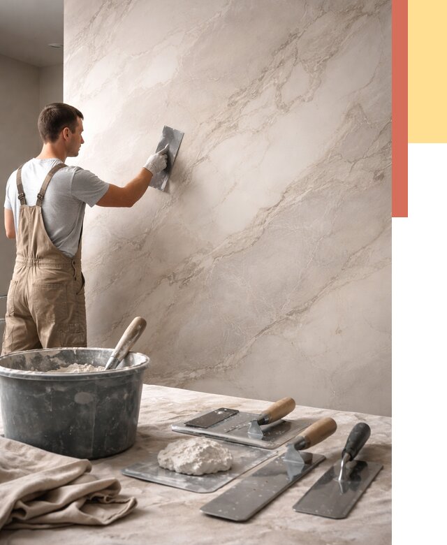 Декоративная штукатурка под мрамор в Димитровграде от 2885 руб./м² — быстро и недорого | ОТДЕЛОЧНИК-Дмт