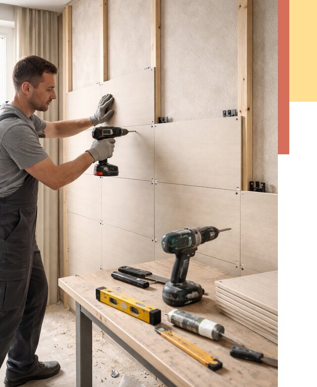 Монтаж МДФ панелей на стены в Димитровграде от 1288 руб. под ключ | ОТДЕЛОЧНИК-Дмт