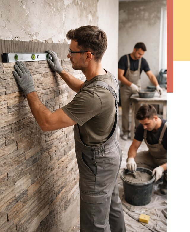 Монтаж искусственного камня в Димитровграде от 4636 руб. под ключ | ОТДЕЛОЧНИК-Дмт