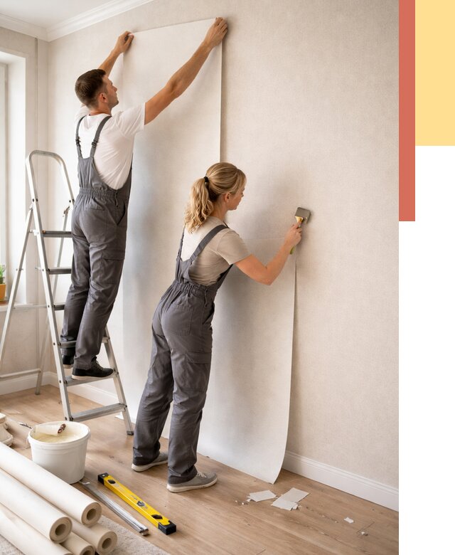 Поклейка флизелиновых обоев в Димитровграде от 6182 руб. | Быстро и недорого — ОТДЕЛОЧНИК-Дмт