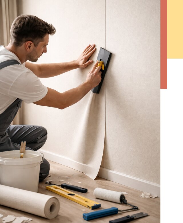 Поклейка виниловых обоев в Димитровграде от 4636 руб. | Быстро и недорого — ОТДЕЛОЧНИК-Дмт