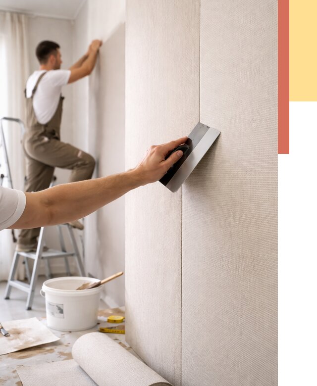 Поклейка текстильных обоев в Димитровграде от 4636 руб. под ключ | ОТДЕЛОЧНИК-Дмт