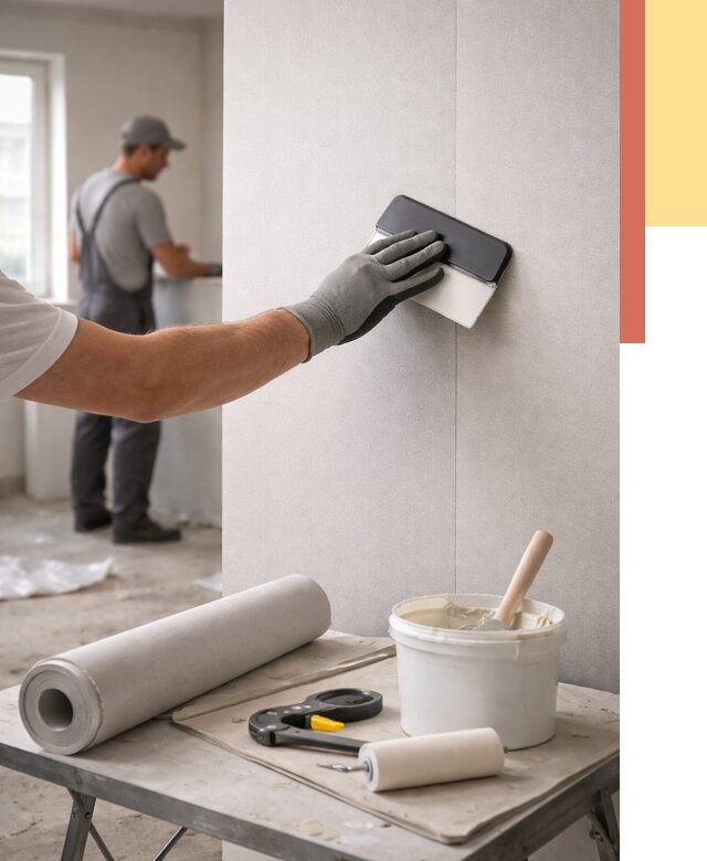 Поклейка обоев под покраску в Димитровграде от 3606 руб. за м2 | ОТДЕЛОЧНИК-Дмт