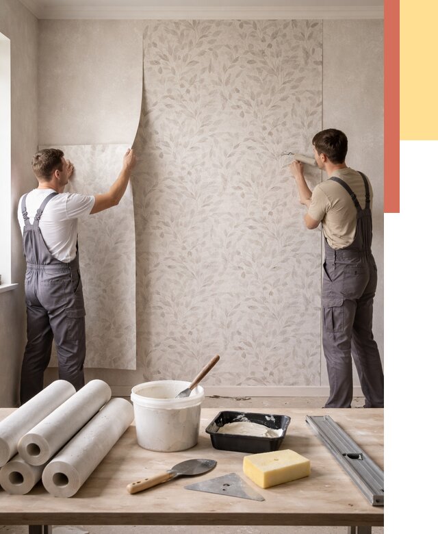 Поклейка обоев с подбором рисунка в Димитровграде от 3606 руб. | ОТДЕЛОЧНИК-Дмт - быстро и недорого