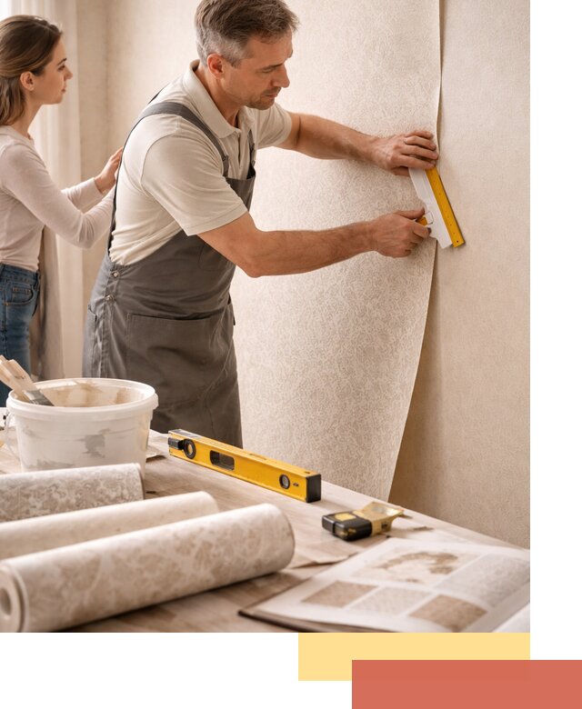 Поклейка обоев с подбором рисунка в Димитровграде