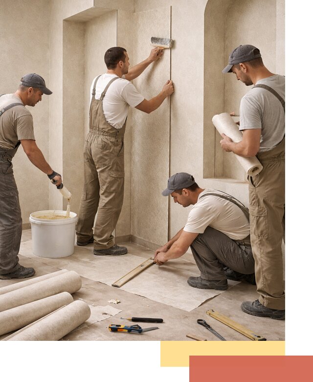 Поклейка обоев на сложные стены и неровные поверхности в Димитровграде