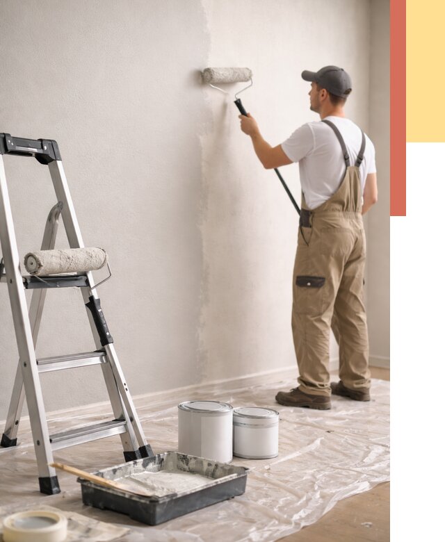 Покраска стен латексной краской в Димитровграде от 4636 руб. за м2 | ОТДЕЛОЧНИК-Дмт