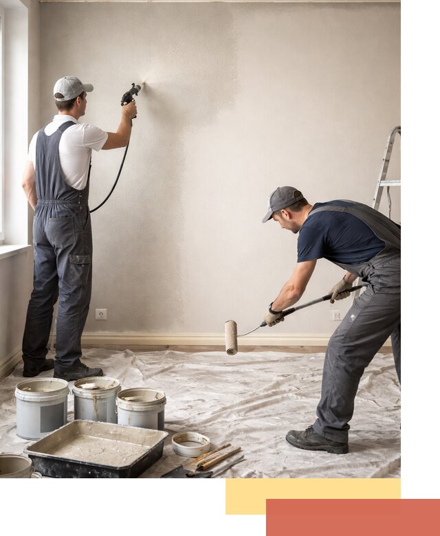 Покраска стен моющейся краской и защита поверхностей в Димитровграде