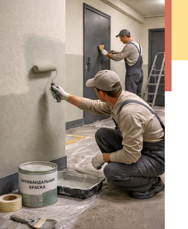 Покраска стен антивандальной краской в Димитровграде от 4636 руб./м² под ключ | ОТДЕЛОЧНИК-Дмт
