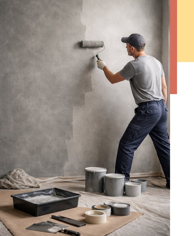 Покраска стен под бетон в Димитровграде от 670 руб. за м2 — быстро и недорого | ОТДЕЛОЧНИК-Дмт