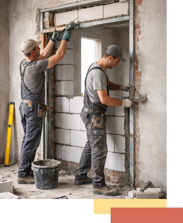 Закладка дверного проема под ключ в Димитровграде: демонтаж, монтаж, отделка