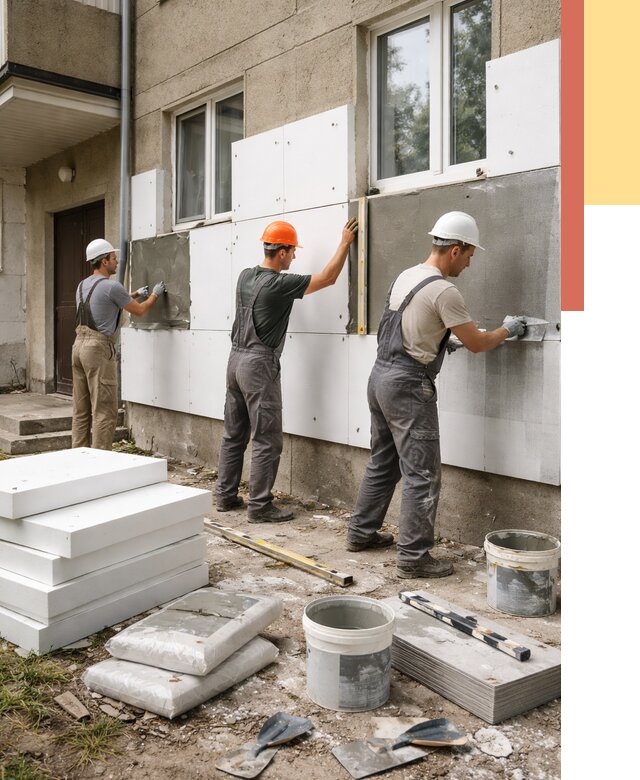 Утепление стен пенопластом в Димитровграде от 1803 руб. — недорого и под ключ | ОТДЕЛОЧНИК-Дмт