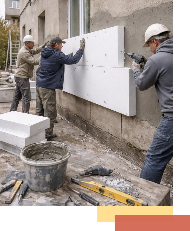 Утепление наружных стен пенопластом в Димитровграде