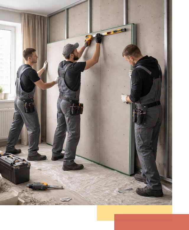 Шумоизоляция стен панелями ЗИПС в Димитровграде для жилых и коммерческих помещений