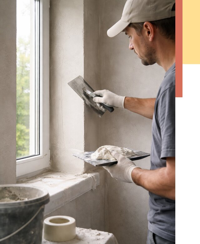 Штукатурка откосов в Димитровграде от 4636 руб/м² — услуги и выравнивание под ключ | ОТДЕЛОЧНИК-Дмт