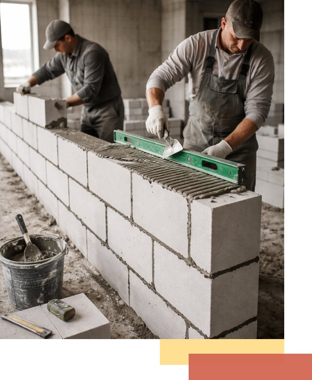 Кладка перегородок из газобетона в Димитровграде быстро и качественно
