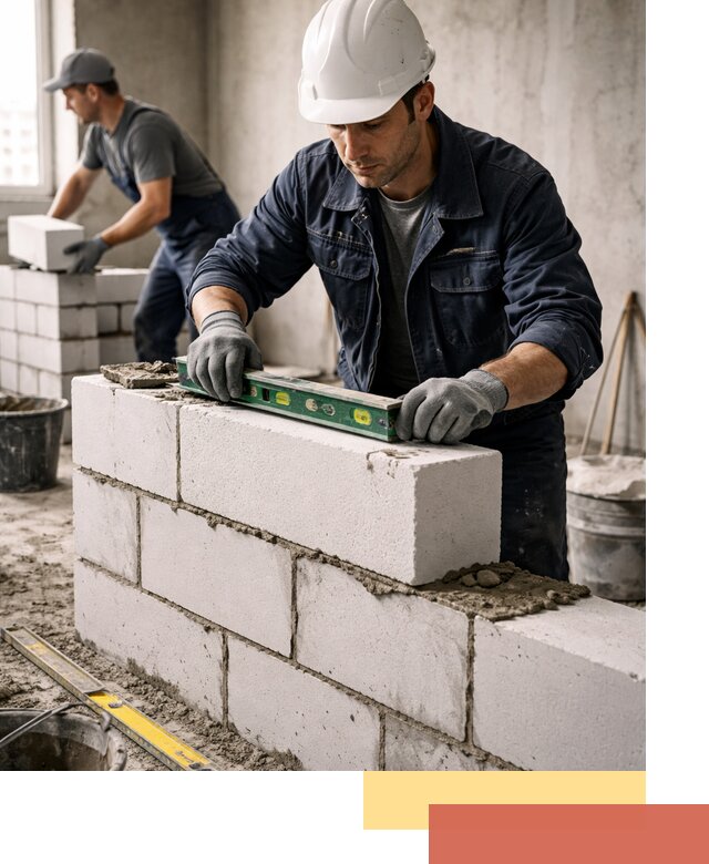 Кладка перегородок из пеноблока под ключ в Димитровграде