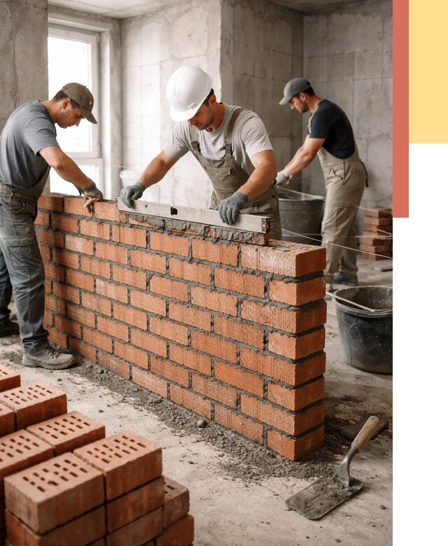 Кладка перегородок из кирпича в Димитровграде от 3606 руб. за м² | ОТДЕЛОЧНИК-Дмт