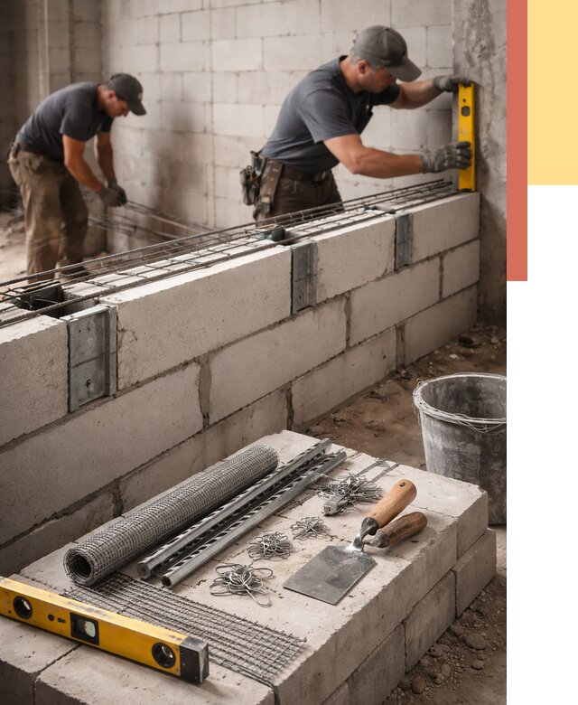 Армирование кладки перегородок в Димитровграде от 773 руб. под ключ | ОТДЕЛОЧНИК-Дмт