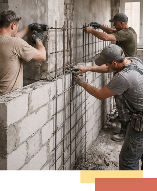 Армирование кладки перегородок в Димитровграде профессионально и надёжно