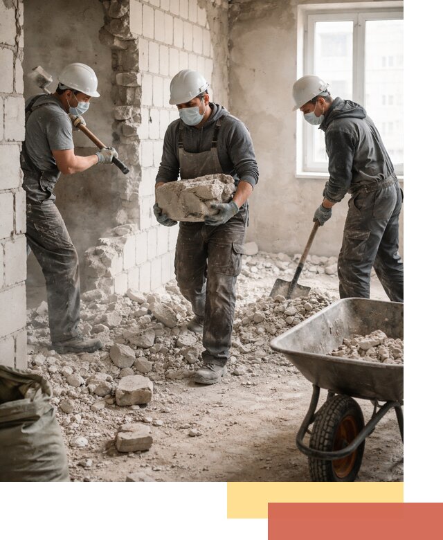 Демонтаж блочных перегородок в Димитровграде быстро и аккуратно