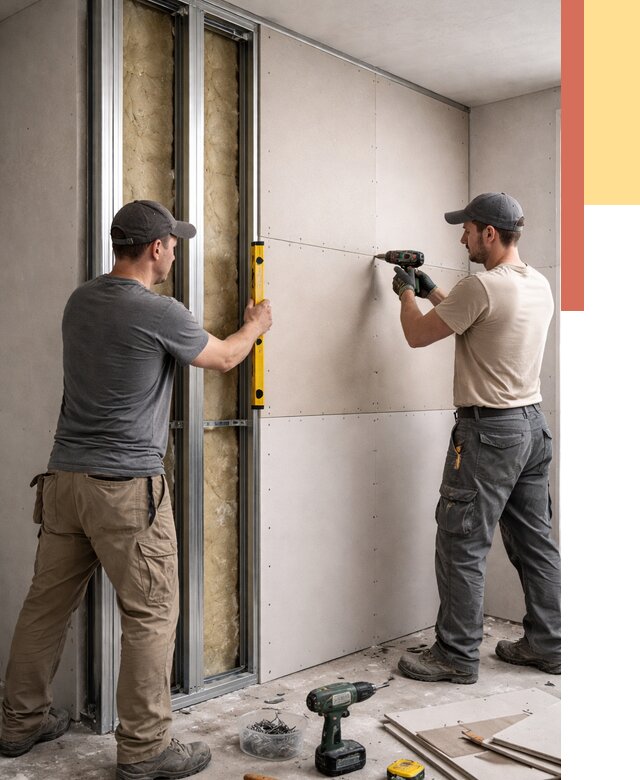 Монтаж двухслойной перегородки из гипсокартона в Димитровграде от 1494 руб. | ОТДЕЛОЧНИК-Дмт