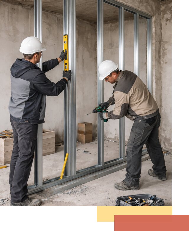 Монтаж каркаса перегородки из профиля в Димитровграде