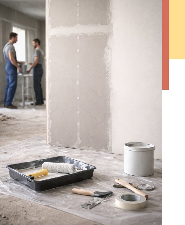 Покраска перегородок из гипсокартона в Димитровграде от 4636 руб. под ключ | ОТДЕЛОЧНИК-Дмт