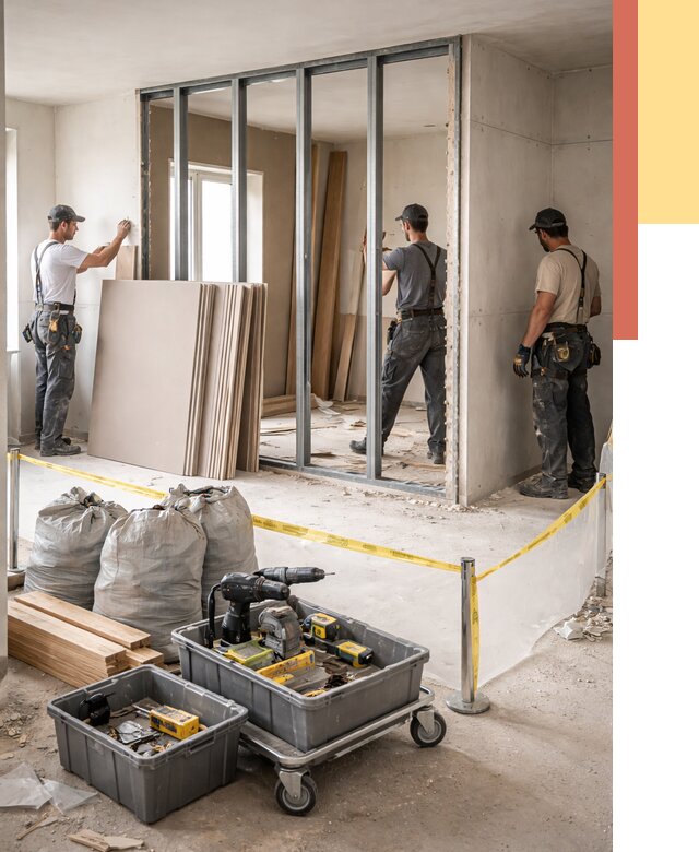 Перенос гипсокартонной перегородки в Димитровграде под ключ от 4636 руб. | Демонтаж и монтаж – ОТДЕЛОЧНИК-Дмт