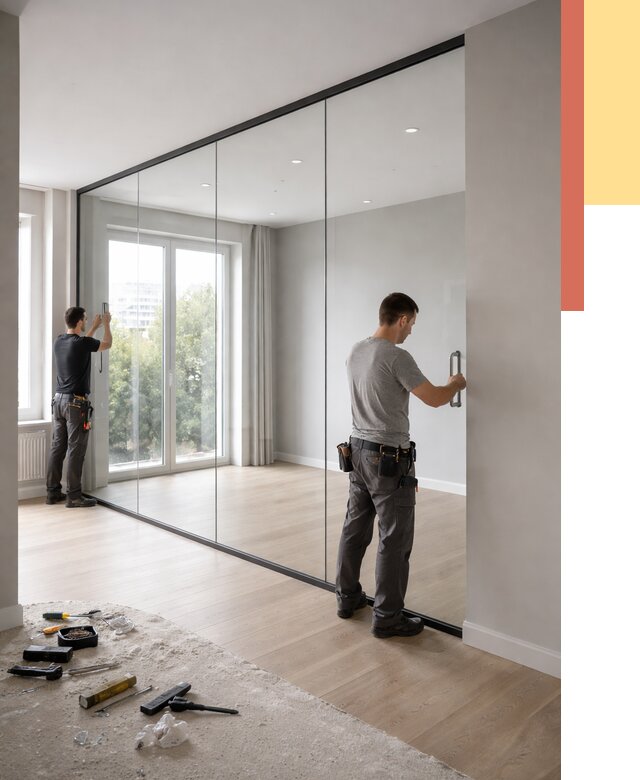 Изготовление стеклянных перегородок в Димитровграде от 12724 руб. под ключ | ОТДЕЛОЧНИК-Дмт