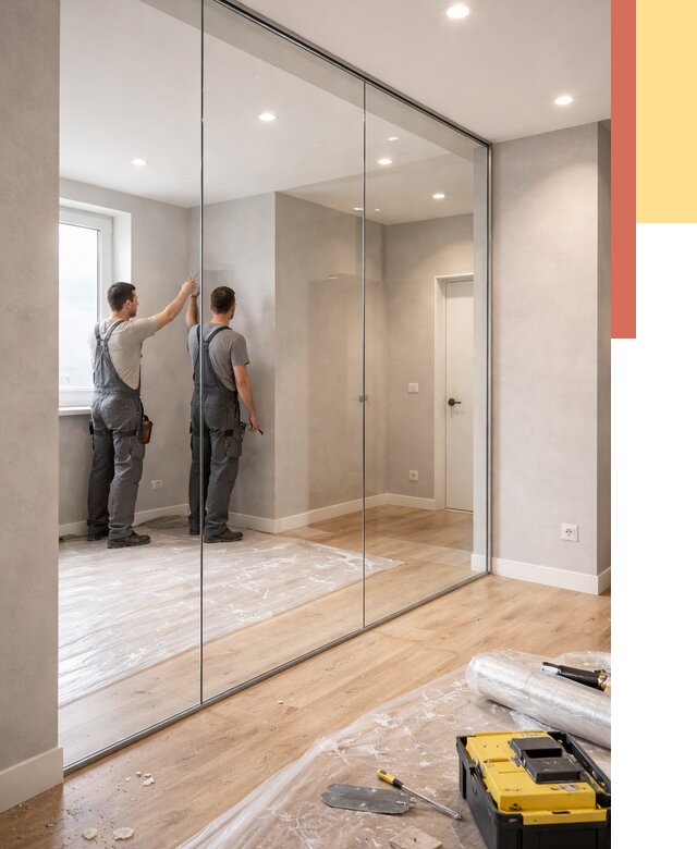 Безрамные стеклянные перегородки в Димитровграде — монтаж от 9788 руб. | ОТДЕЛОЧНИК-Дмт