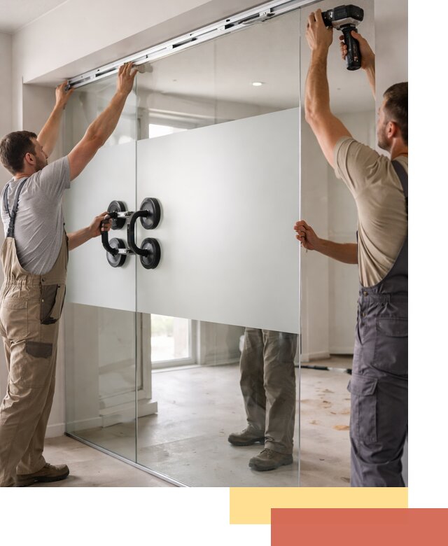 Матовые стеклянные перегородки под ключ в Димитровграде