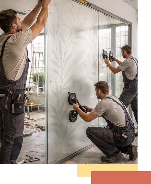 Стеклянные перегородки с рисунком на заказ в Димитровграде