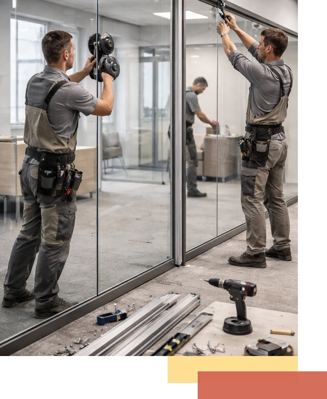 Стеклянные офисные перегородки под ключ в Димитровграде