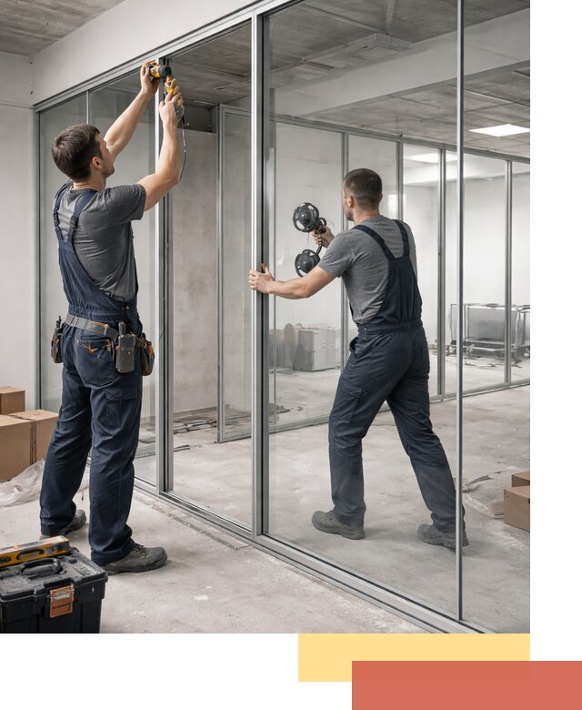 Алюминиевые перегородки со стеклом в Димитровграде — изготовление и монтаж