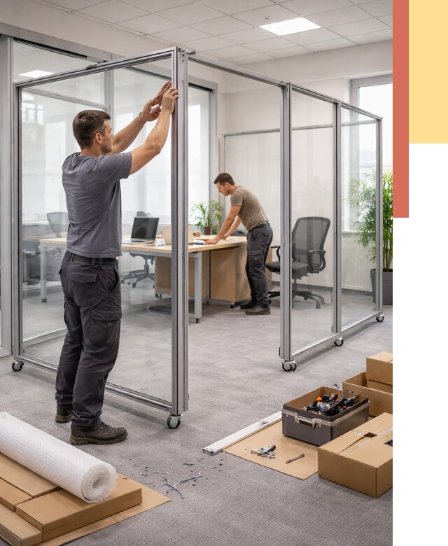 Мобильные офисные перегородки в Димитровграде от 12879 руб. — установка под ключ | ОТДЕЛОЧНИК-Дмт