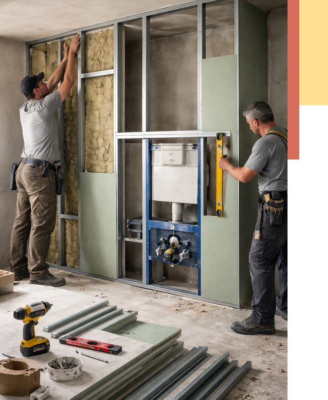 Установка сантехнических перегородок в Димитровграде от 8758 руб. | ОТДЕЛОЧНИК-Дмт